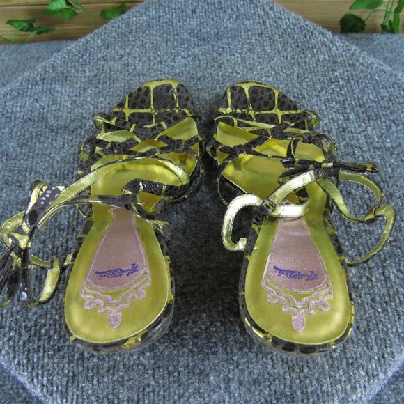 Hale Bob Women's Strappy Brown Leather Pump 9.5 Medium Gently Used 2025 - Picture 5 of 7